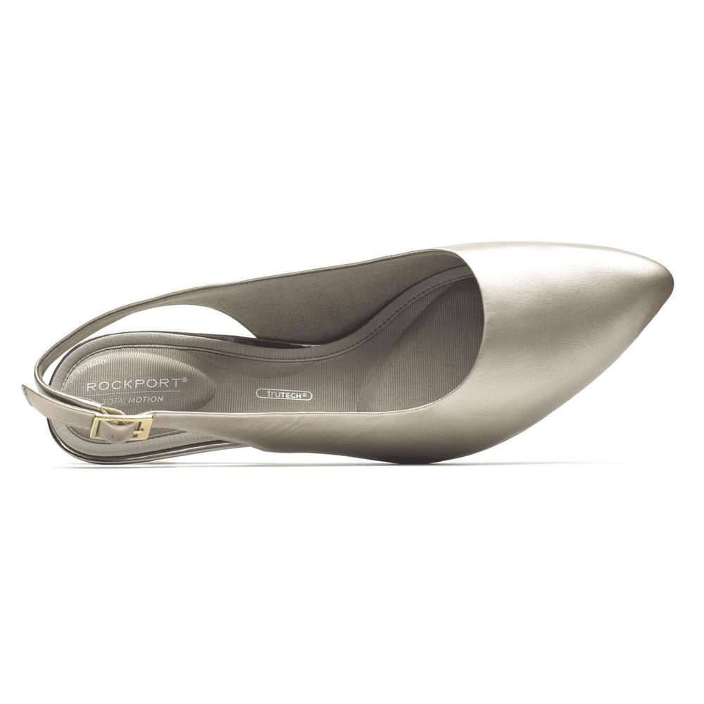 Rockport Pumps For Womens Silver - Total Motion Kaiya Slingback - NY7451063